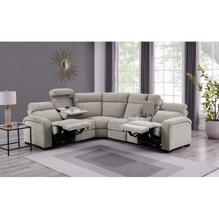 Latitude Run® 6 Piece Upholstered Reclining Sectional Wayfair